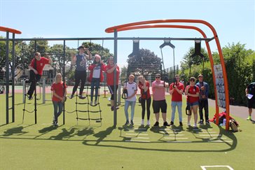 Members of BYA using the new gym equipment